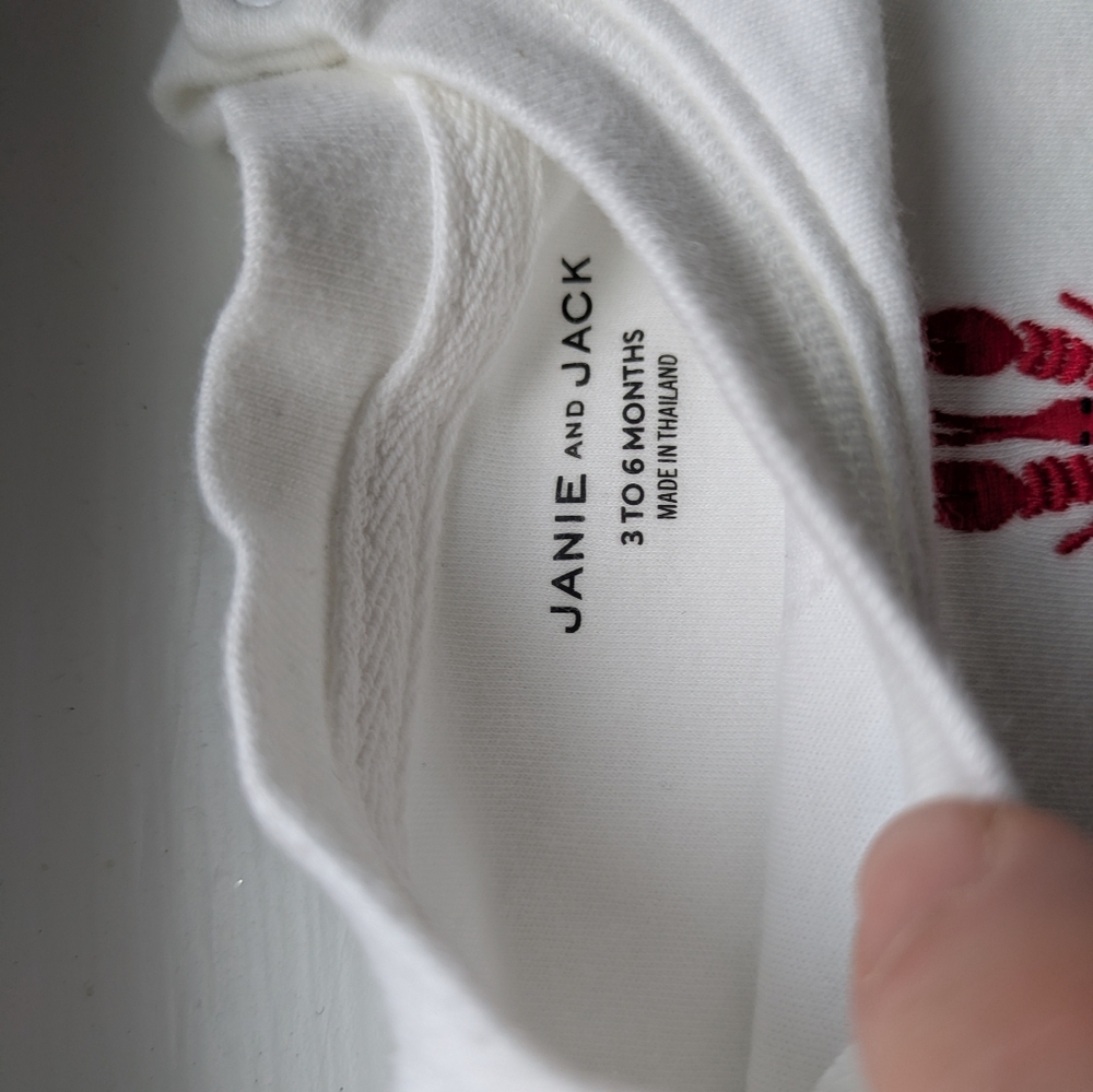 Janie and Jack White and Red Baby Onesie With Hat